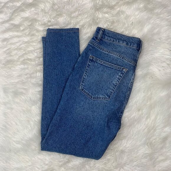 Reformation Cynthia High Rise Straight Leg Jeans Size 28 Blue 5-Button Fly - Picture 3 of 10